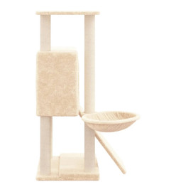 Arbre à chat avec griffoirs en sisal Crème 96 cm