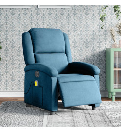 Fauteuil inclinable de massage électrique bleu velours