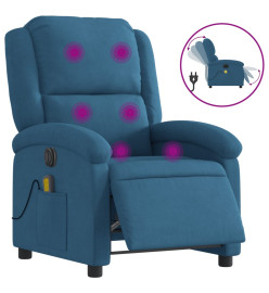 Fauteuil inclinable de massage électrique bleu velours