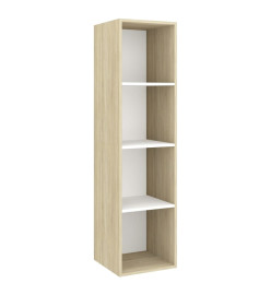 Ensemble de meuble TV 2 pcs Blanc et chêne sonoma Aggloméré