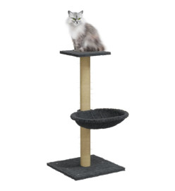 Arbre à chat avec griffoir en sisal Gris foncé 74 cm