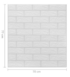 Papier peint 3D autoadhésif Briques 40 pcs Blanc