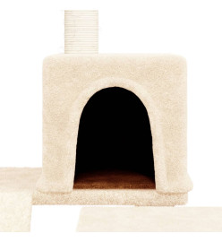 Arbre à chat avec griffoirs en sisal Crème 82 cm