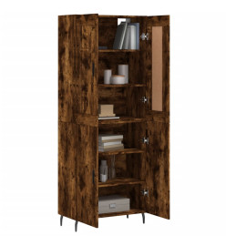 Buffet haut Chêne fumé 69,5x34x180 cm Bois d'ingénierie