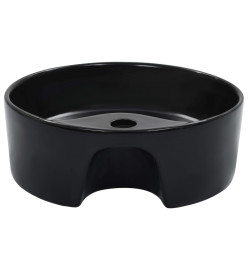 Lavabo avec trop-plein 36x13 cm Céramique Noir