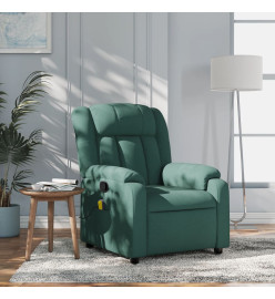 Fauteuil de massage inclinable Vert foncé Tissu