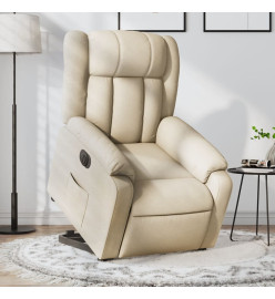 Fauteuil inclinable électrique crème tissu