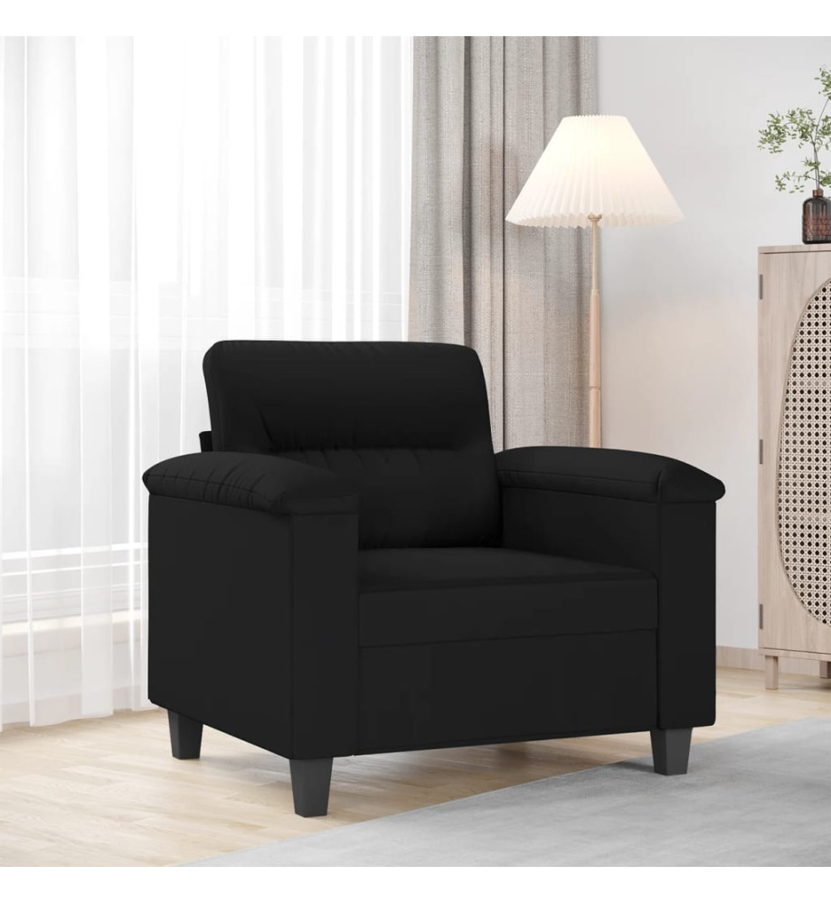 Chaise de canapé noir 60 cm tissu microfibre