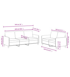 Ensemble de canapés 2 pcs vert foncé velours