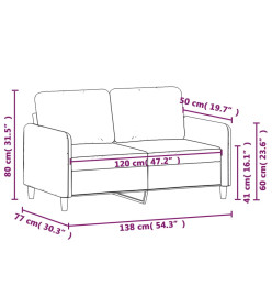 Canapé à 2 places Vert foncé 120 cm Velours