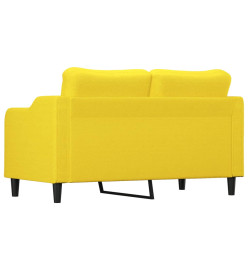 Canapé à 2 places Jaune clair 140 cm Tissu