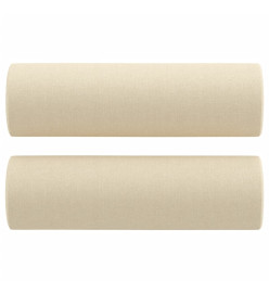 Canapé 2 places avec oreillers décoratifs crème 120 cm tissu