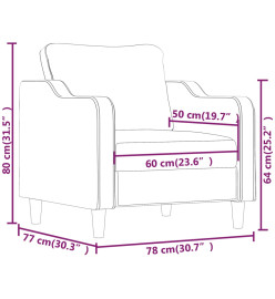 Fauteuil Crème 60 cm Tissu