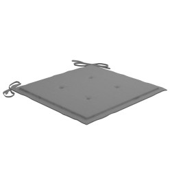 Chaises de jardin empilables avec coussins 8 pcs Teck solide