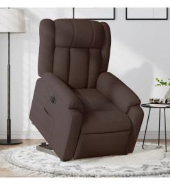 Fauteuil inclinable électrique marron foncé tissu