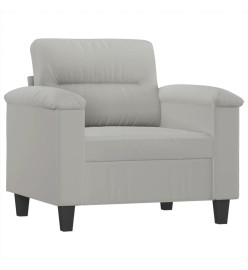 Fauteuil avec repose-pied Gris clair 60 cm Tissu microfibre