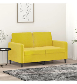 Canapé à 2 places Jaune 120 cm Velours