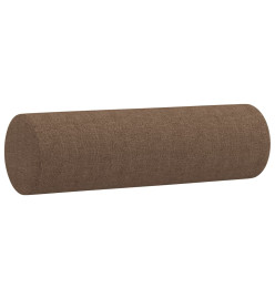 Ensemble de canapés 3 pcs avec coussins marron tissu