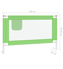 Barrière de sécurité de lit d'enfant Vert 120x25 cm Tissu