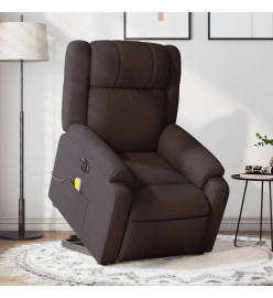 Fauteuil inclinable de massage électrique Marron foncé Tissu