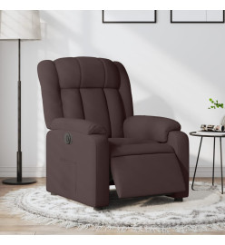 Fauteuil inclinable électrique Marron foncé Tissu