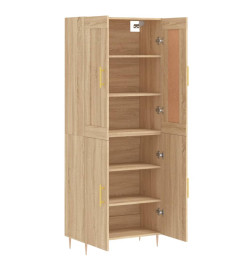 Buffet haut Chêne sonoma 69,5x34x180 cm Bois d'ingénierie