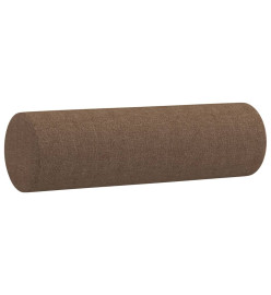 Canapé 2 places avec oreillers décoratifs marron 140 cm tissu