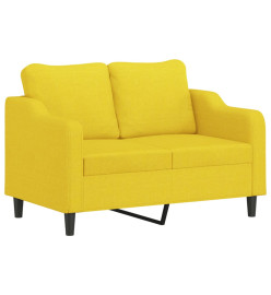 Ensemble de canapés 3 pcs avec coussins Jaune clair Tissu