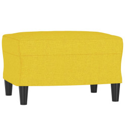 Canapé à 3 places avec repose-pieds Jaune clair 180 cm Tissu