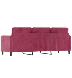 Canapé à 3 places Rouge bordeaux 180 cm Velours