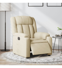 Fauteuil inclinable électrique Crème Tissu