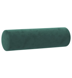 Ensemble de canapés 2 pcs avec coussins vert foncé velours