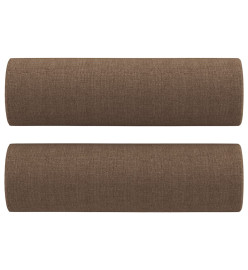 Ensemble de canapés 2 pcs avec coussins marron tissu