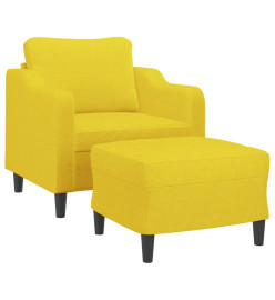 Fauteuil avec repose-pied Jaune clair 60 cm Tissu