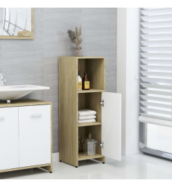 Armoire de bain Blanc et chêne sonoma 30x30x95 cm Aggloméré