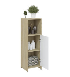 Armoire de bain Blanc et chêne sonoma 30x30x95 cm Aggloméré