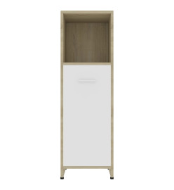 Armoire de bain Blanc et chêne sonoma 30x30x95 cm Aggloméré