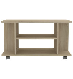 Meuble TV et roulettes chêne sonoma 80x40x45 cm bois ingénierie