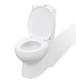 Toilette d'angle en céramique pour salle de bains blanc