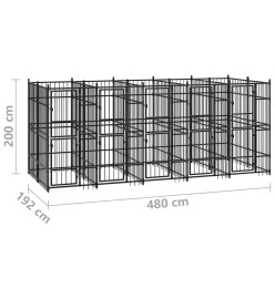 Chenil d'extérieur pour chiens Acier 9,22 m²