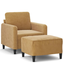 Fauteuil avec repose-pied Marron 60 cm Velours