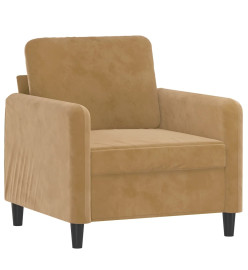 Fauteuil avec repose-pied Marron 60 cm Velours