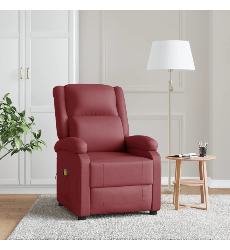 Fauteuil de massage Rouge bordeaux Similicuir Fauteuil de massage Rouge bordeaux Similicuir