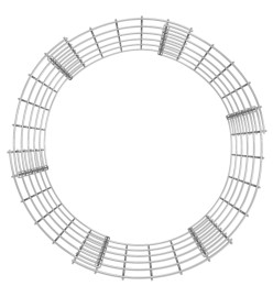 Poteau à gabion circulaire Acier galvanisé Ø50x50 cm