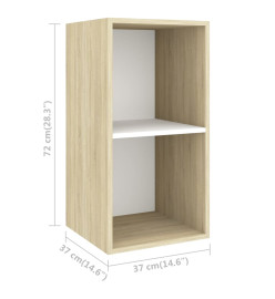 Ensemble de meuble TV 4 pcs Blanc et chêne sonoma Aggloméré