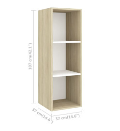 Ensemble de meuble TV 4 pcs Blanc et chêne sonoma Aggloméré