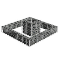 Jardinière en gabion Acier galvanisé 120x120x20 cm