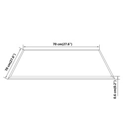 Dessus de table carré Verre trempé 700 x 700 mm