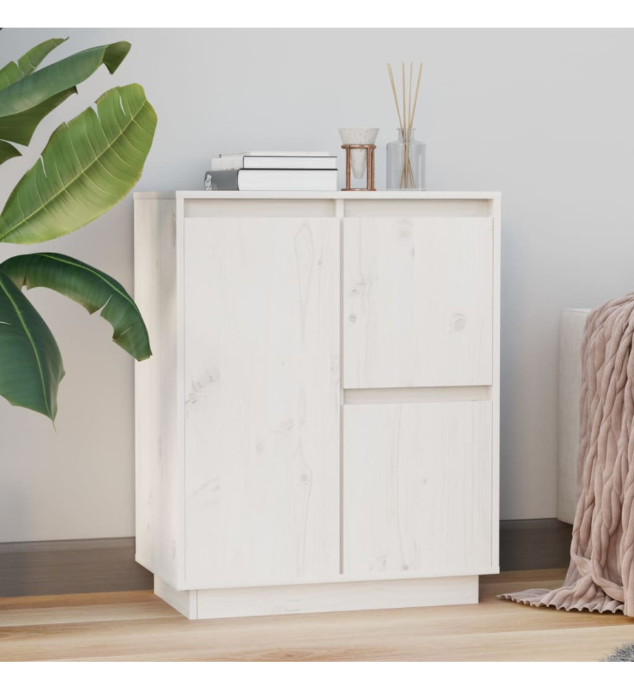 Buffet Blanc 60x34x75 cm Bois massif de pin Buffet Blanc 60x34x75 cm Bois massif de pin