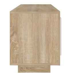 Meuble TV Blanc et chêne sonoma 102x35x45 cm Bois d'ingénierie